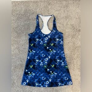 Lululemon Cool Racerback Tank In Windy Blooms Sapphire Blue Multi